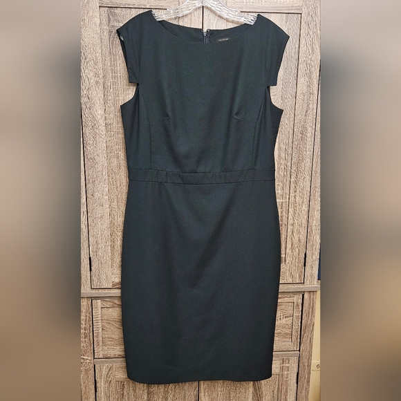 Ann Taylor Dark Green Tailored Sheath Dress Sz 12 - Picture 8 of 9